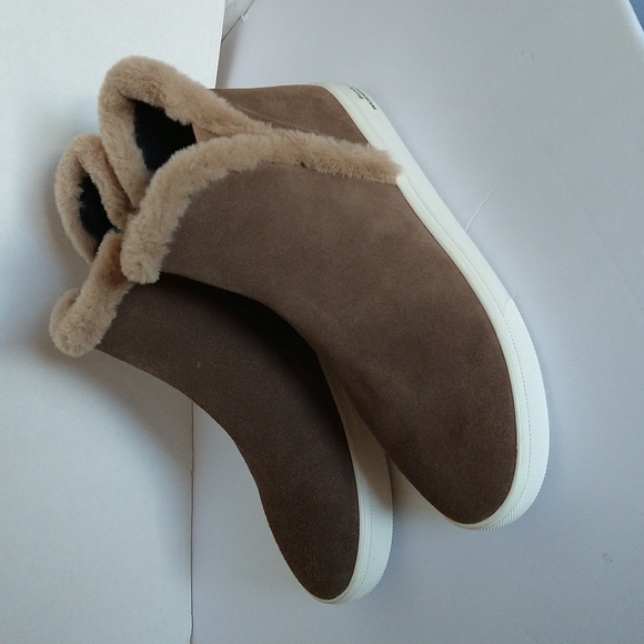 Blondo Waterproof Suede Leather Fur Details Ankle Sneakers Booties Size 8.5 - Picture 6 of 13